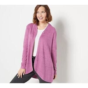 Logo Lounge Lori Goldstein Purple Cocoon Cardigan Sweater Women's Size XL